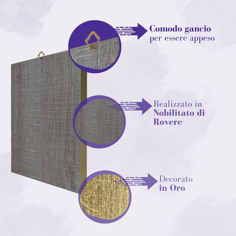 Fratelli Bonella Melamine Table in Gilded Oak with Representation of