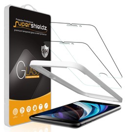 (2 Pack) Supershieldz Designed for iPhone SE (2022/2020, 3rd/2nd Generation) / iPhone 8/7 (4.7 Inch) Tempered Glass Screen Protector, Anti Scratch, Bubble Free