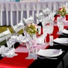 Tudomro 12 Pcs Black and Red Disposable Plastic Tablecloths and