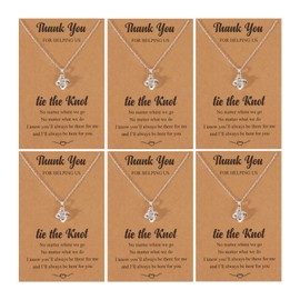 YANCHUN 2/4/6 Pieces Bridesmaid Gifts ove Knot Necklace for Women Bridesmaid Necklace from Bride Bridesmaid Jewellery Wedding Gifts Set (B: 4pcs bridesmaid necklaces), Leather