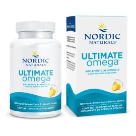 Nordic Naturals Suplemento Ultimate Omega, 1280 mg de Omega, 60cap Sabor Limón para 1 mes