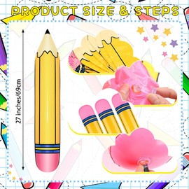 27 Inch Giant Large Inflatable Pencil Back to School Graduation Decor Hanging Inflatable Pencil Classroom Decoration for Back to School Classroom Garden Room Birthday Party Decorations