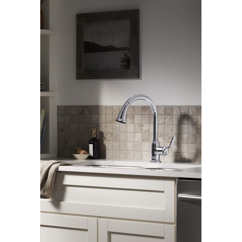 Sterling 24272-CP Ludington Pull-Down Kitchen Sink Faucet, Single-Handle Laundry Faucet,
