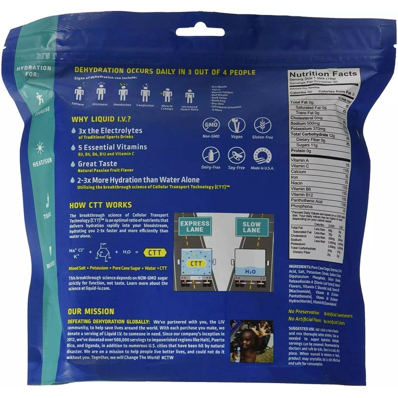 Liquid I.V. Multiplicador de hidratação 30 bastões, 16,93 onças