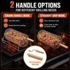 2-in-1 Rolling Grill Basket 304 Stainless Steel Rotatable with Dual
