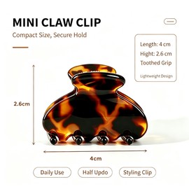 FSMILING 4CM Acetate Small Hair Clips Women Mini Claw Clips For Fine Hair