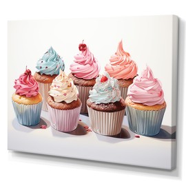 desserts Oversized Wall art decor, Desserts Wall Art, Popart Cupcake Delight, Pink Canvas wall art, 20x12 inches