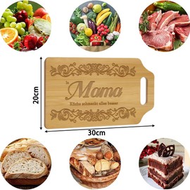 Geschenke Mama, Muttertagsgeschenke für Mutti, Geburtstagsgeschenke für Mama - Holzschneidebrett mit Eingraviertem Text, Das Beste Mama-Geschenk der Welt