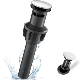 HOIGY Pop Up Bathroom Sink Drain with Overflow, Chrome Bathroom Sink Drains, High Sealing Bathroom Sink Pop Up Drain with Anti-Clogging Removable Stopper, Popup Drain for Bathroom Sink Lavatory