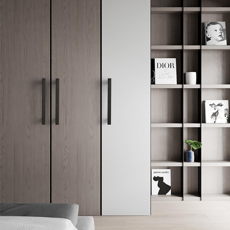 Evionlin Walnut Square 5 in 2 pcs Wooden Drawer Pulls