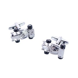 Trafalgar Men's Finish Line Racecar Novelty Cufflinks (1 Pair), Silver