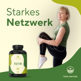 Rutin Capsules - 240 Capsules (500 mg) - 95% Rutin from Japanese String Tree Flowers - No Additives - Vegan, Lactose Free & Gluten Free - German Production - TRUE NATURE®