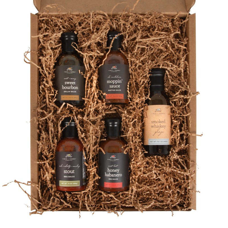 Finch + Fennel 5 Piece BBQ Sauce Sampler Pack Gift