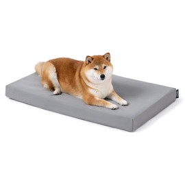 PELZIN Cybarmour Indestructible Dog Bed - Outdoor Waterproof Chew Proof Dog Crate Pad - Orthopedic Kennel Mat for Aggressive Chewers - Medium Breeds & Fits 30-Inch Crate - 29"x18", Limestone