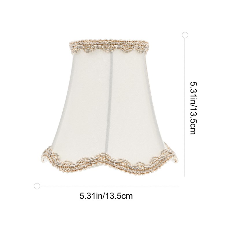 Baluue Cream Scalloped Gallery Medium Bell Lamp Shade, 5.3" Fabric