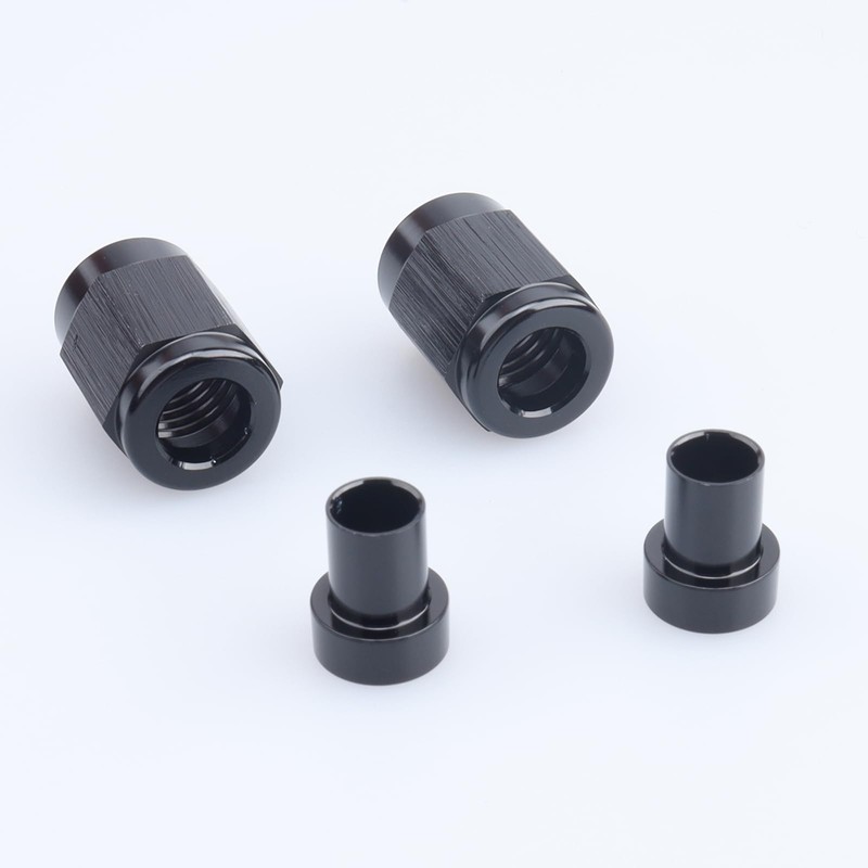 AC PERFORMANCE Aluminum Black Hardline Fitting -3AN Female Tube Nut