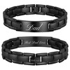 Willis Judd Mens Titanium DAD Bracelet Engraved Best Dad Ever