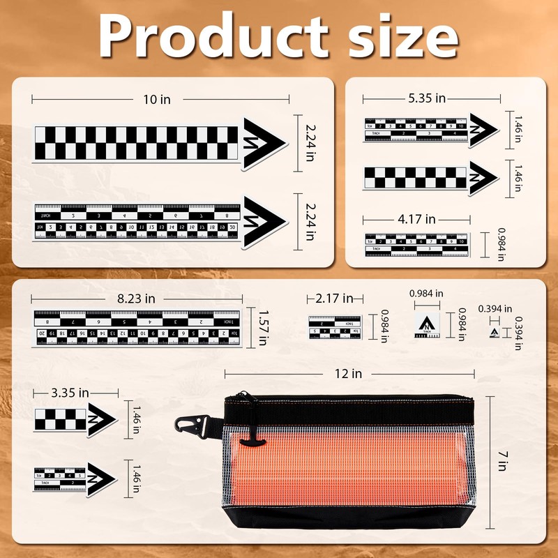 Maitys 12 Pack Archaeological North Arrow and Scale Set, Geology