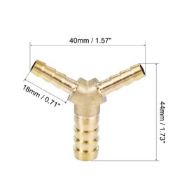 uxcell Reducing Barb Hose Fitting Y Shape Pipe Connector Brass 3/8" x 1/4" x 1/4" Brass Hose Splitter 3 Way Union Fitting for Air Water Gas Oil 2Pcs