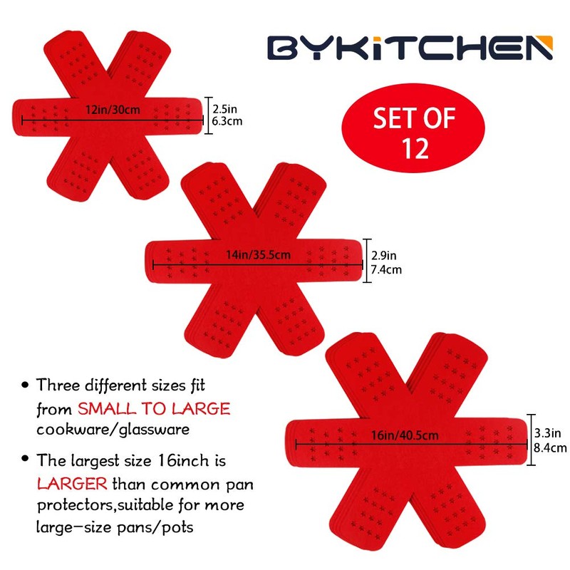 BYKITCHEN Pan Pot Protectors, Larger & Thicker Pan Protector with