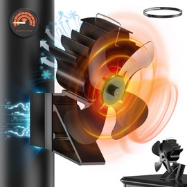 ICARE Magnetic Fireplace Fan, Leaves Stove Fan for Fireplace, 2 in 1 Quiet Fireplace Fan Without Electricity, Fireplace Fan for Wood, Firewood, Stove Pipe with Thermometer, Replacement Part