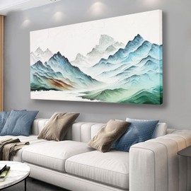 Landscape Canvas Wall Art Modern Painting Wall Art Wall Hanging Decor Framed Artwork Moutain Wall Decor for Living Room Bedroom Dining Room Home Office Decor 29"x58"