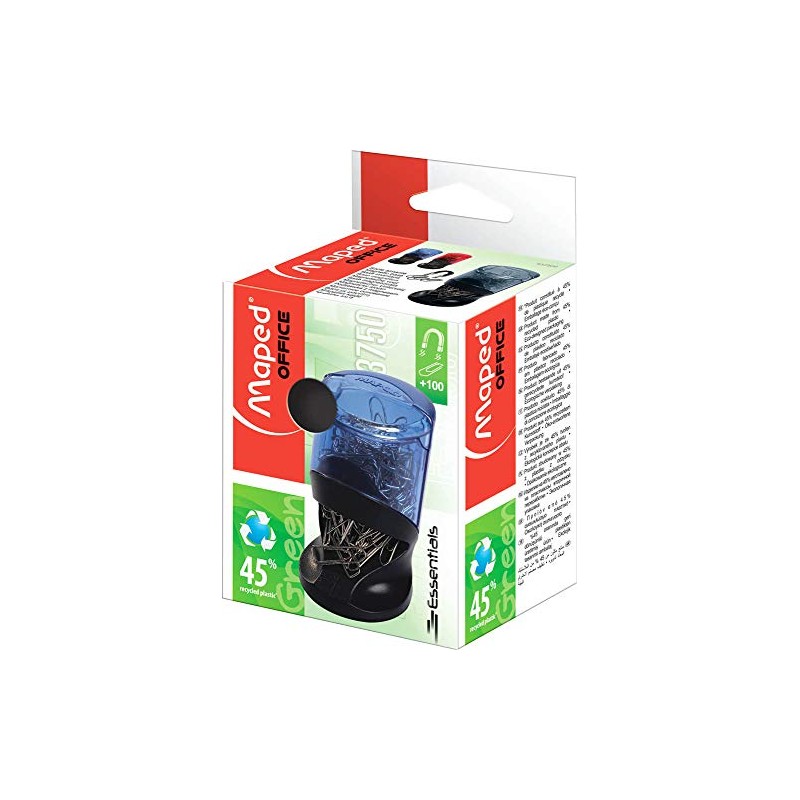 Paper Clip Dispenser Black with Approx. 100 100