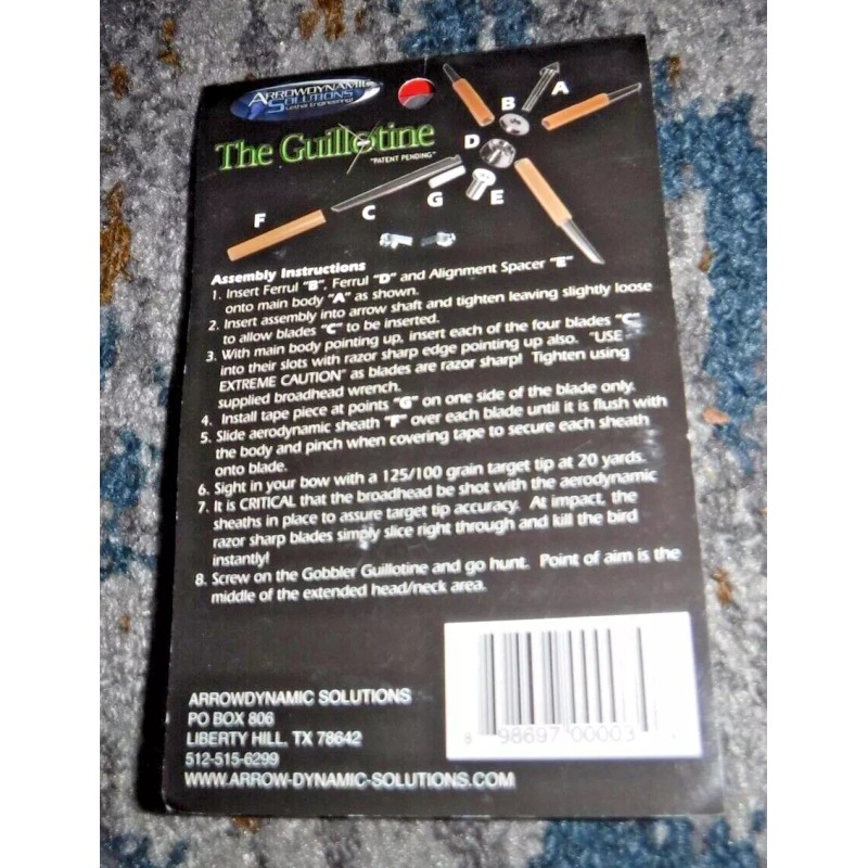 ARROWDYNAMIC SOLUTIONS THE GUILLOTINE REPLACEMENT BLADE PACK- vintage NEW IN