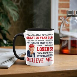 75th Birthday Gifts For Men Women, 1949 Birthday Gifts Ideas, 75th Birthday Mugs Funny, 75 Years Old Birthday Gifts For Mom, Dad, Grandma, Grandpa, Friend, Coworker, Family, 75th Ceramic Mug 11oz