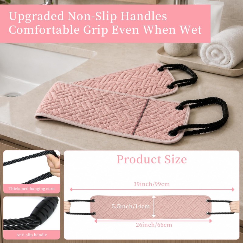 Extra Long 39in Double Sided Back Scrubber Non Slip Handle