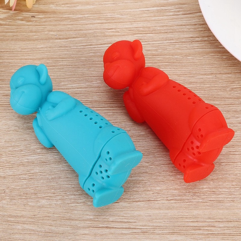 2Pcs Cute Cartoon Monkey Shape Silicone Tea Filter Infuser Strainer