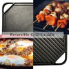 Cast Iron Reversible Grill/Griddle, 10.5-Inch Double Handled Cast Iron Stovetop