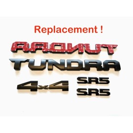 Toyota 5PCS Matte Black Door Tundra SR5 Rear 4x4 EMBLEM Badge Toyota Tundra 2022-2024