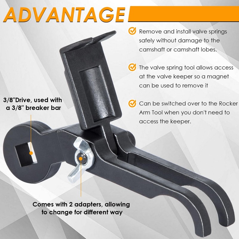 Rocker Arm Remover Installer & Valve Spring Compressor Tool for