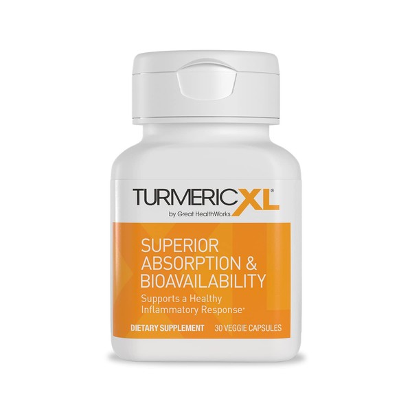 TurmericXL Natural Joint Support & Healthy Inflammatory Response Supplement - 250mg Turmeric Extract Delivers 45x More Curcumin - High Absorption, Gluten-Free – 30 Veggie Capsules