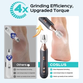COSLUS Professional Manicure Pedicure Kit, 5-in-1 Electric Nail File for Toenail Hand Feet Care - Wider Grinder for Thick Nails, Cordless, 5 Speed, for Men Women Seniors Home Salon, Black, C43(END10)