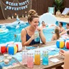 Meanplan 36 Pack Ocean Coastal Plastic Cups with Lids and