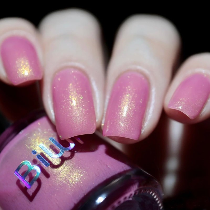 COSMOO Fast Drying Pink Shimmer Nail Polish, Shiny Pink Air