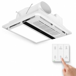 Bathroom Exhaust Fan with 1800W Heater and Light, 140 CFM