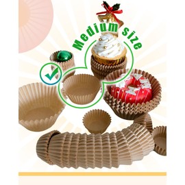 Gcardist 500-Count Natural Cupcake Liners Muffin Linner No Smell, Food Grade Brown Baking Cups (Standard Size)