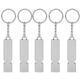 Bnineteenteam 5pcs silbatos de Emergencia, silbidos de Supervivencia de aleación de Aluminio con Llavero para Salvar Vidas, Senderismo, Camping