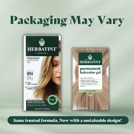 Herbatint Permanent Haircolor Gel, 8N Light Blonde, Alcohol Free, Vegan, 100% Grey Coverage - 4.56 oz (4 Pack)