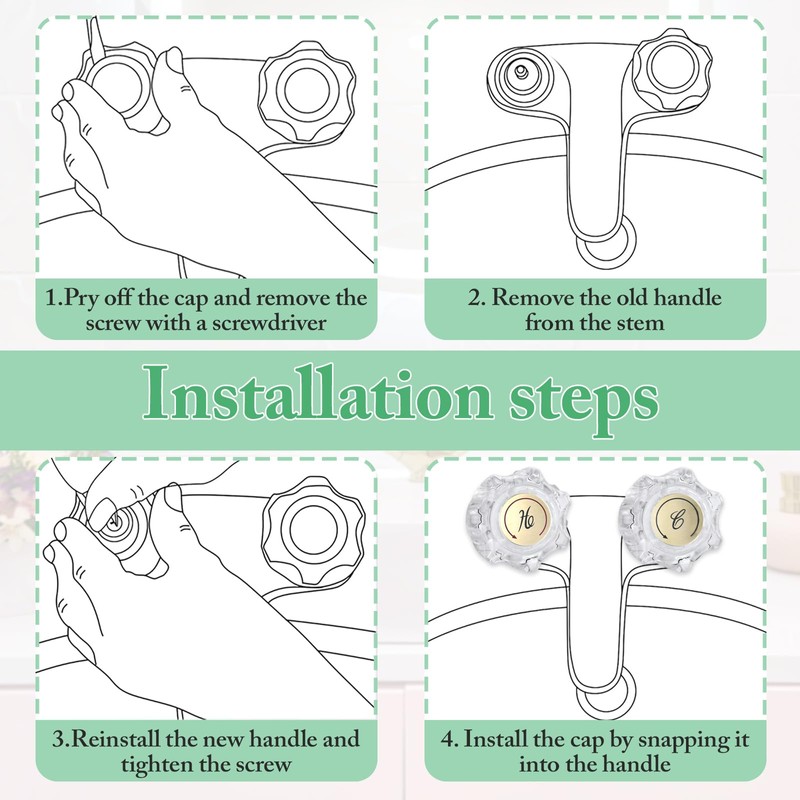 hansengroe RV Faucet Parts Bathroom Sink Shower Knobs Replacment 2