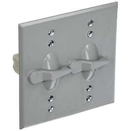 Morris 37291 Switches 2-Gangs Weatherproof Toggle Switch Cover, Grey