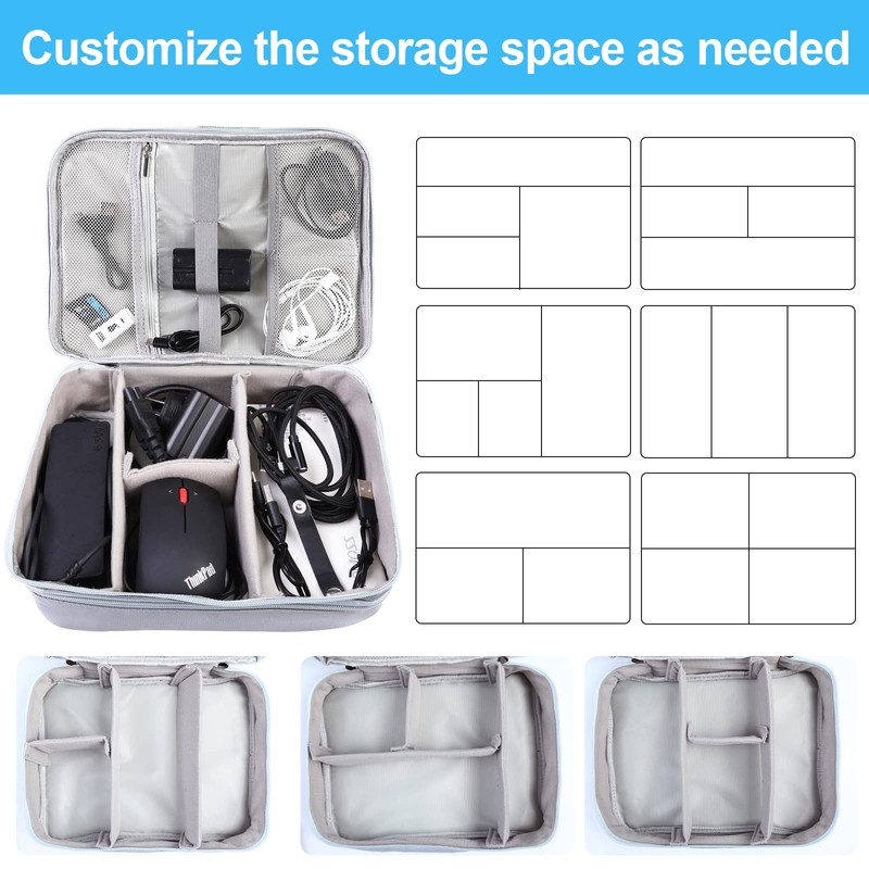 Romon Cable Bag, Waterproof Cable Organiser Bag with Wrist Strap,