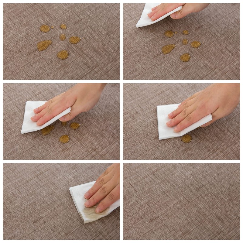 Pioggia Vinyl Tablecloth with Flannel Backing Rectangle Waterproof Oil-Proof Plastic