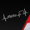 Hellweg Druckerei Müritz Heart Pulse Sea Love Car Sticker Rear