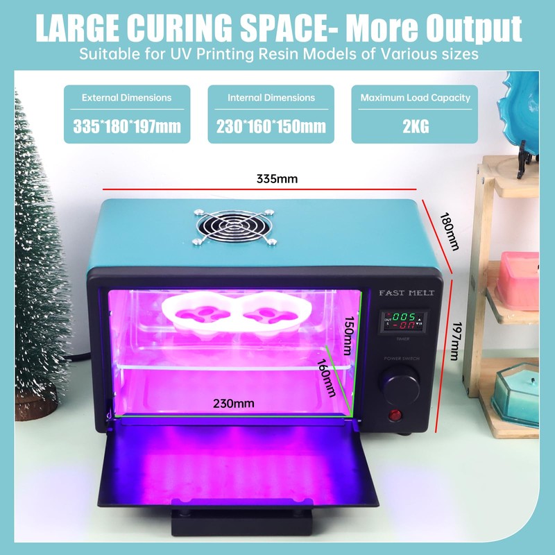 FAST MELT UV Resin Curing Box, 395nm UV Curing Light