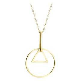 Sofia Milani - Women's Necklace 925 Silver - Gold Plated - Circle Triangle Pendant - N0502