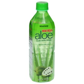 Iberia Aloe Vera Drink With Pure Aloe Pulp, Soursop, 16.9 Fl Oz (Pack of 24)